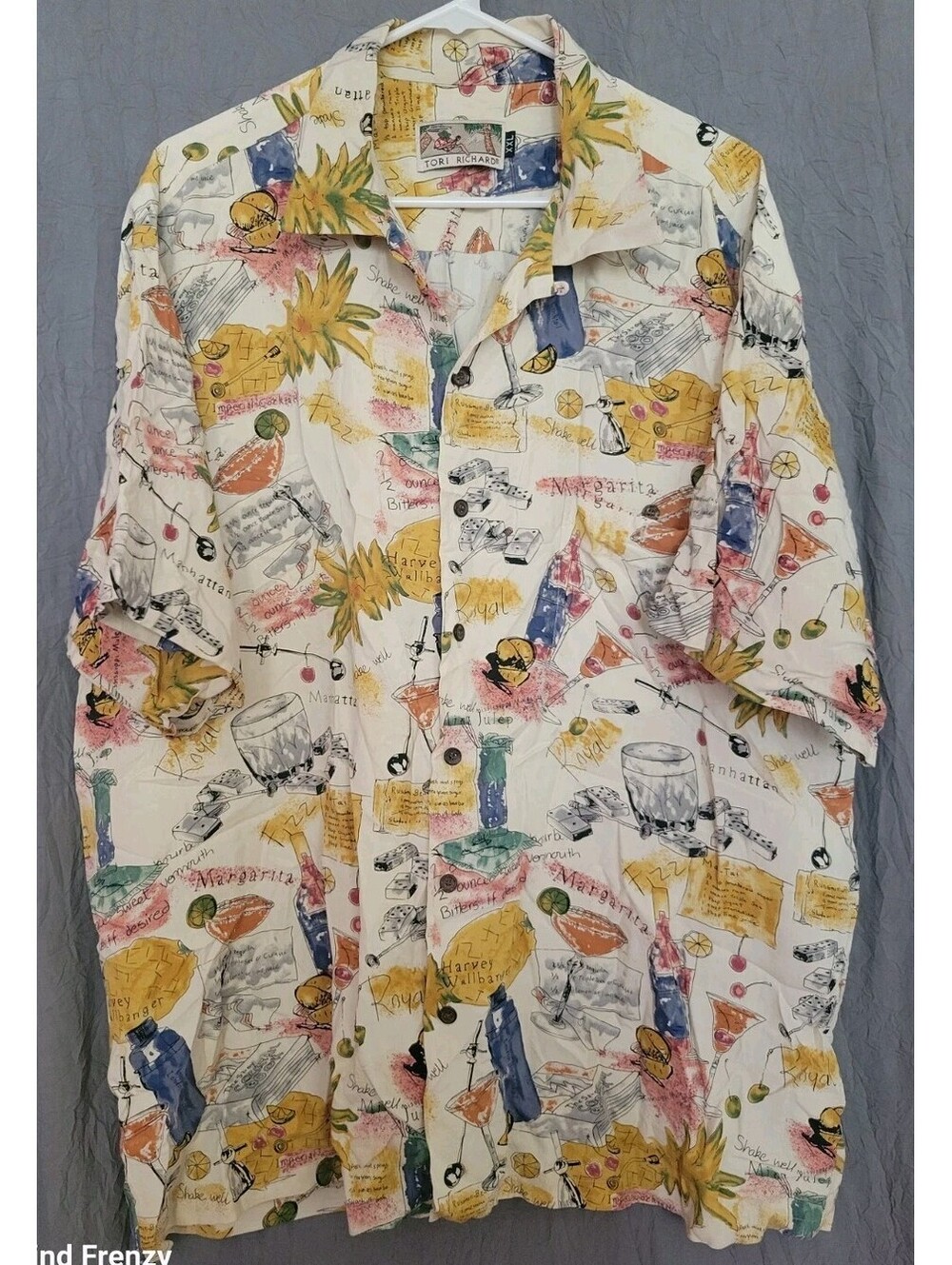 Tori Richard Hawaii Cocktail Domino Shirt Men’s XXL Beige Resort USA